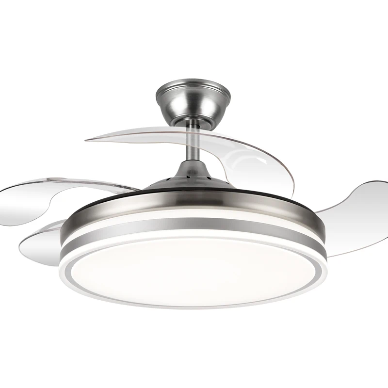 Modern White Ceiling Fan with Light for Bedroom 110V 220V Fan Lamp 72w Led Ceiling Fan Light and Remote Control 3 Color Dimmable