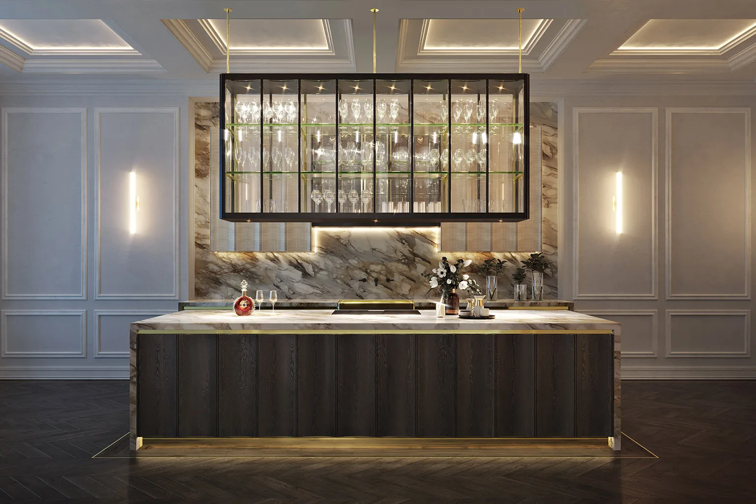 High End Luxury Kitchen with Island Design & Modern Cabinets