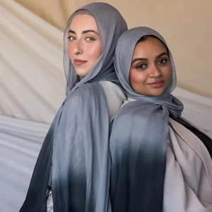 2026 Big Size Wraps and Shawls Musulman Headband Islamic Turban Premium Gradient Rayon Modal Hijabs Cotton Hijab Scarf for Women