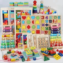 High quality Wooden Toy Montessori  Mathematic fraction material teaching Aids learning Materials set