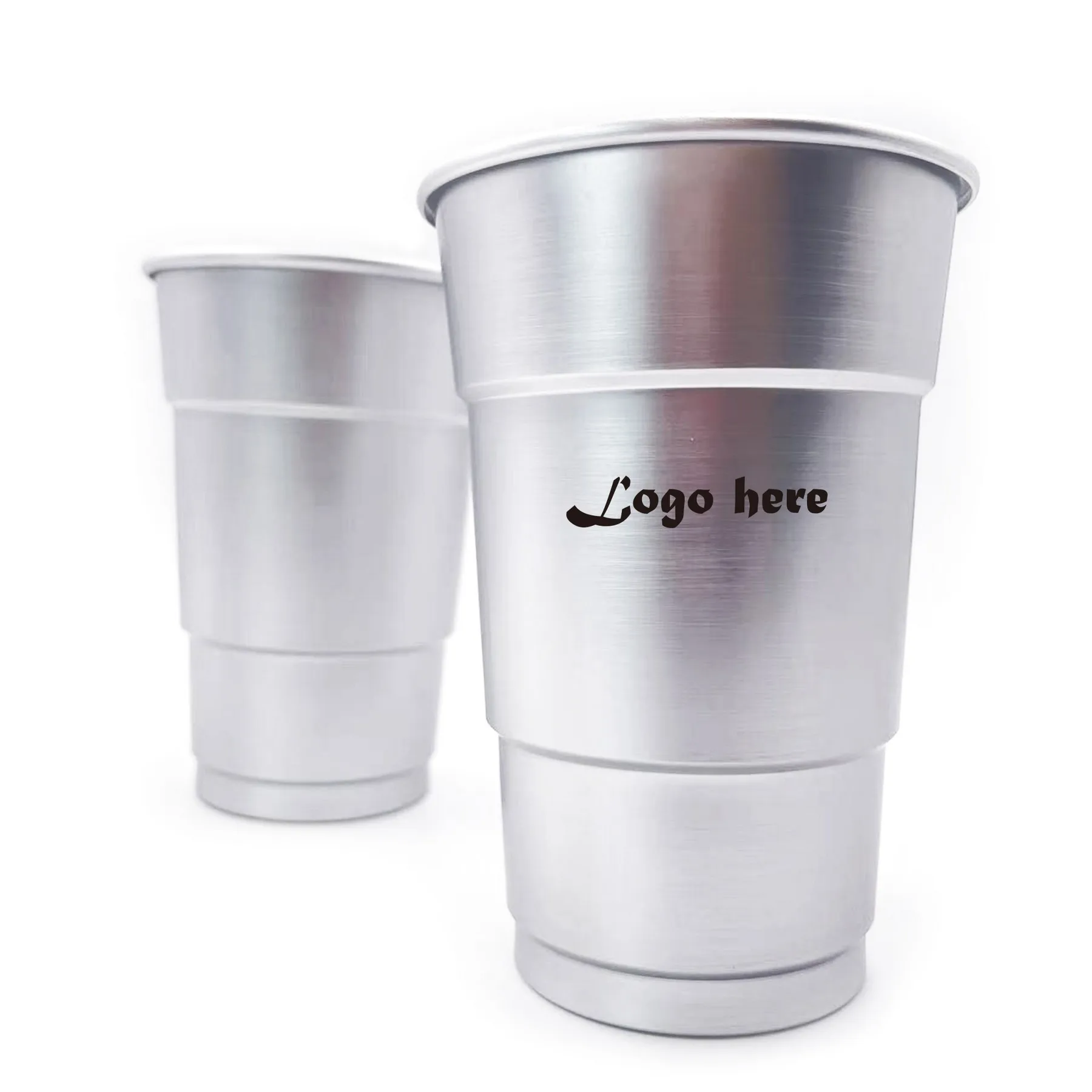 Custom Color Promotional Party Aluminum Drinking Cup Beer Metal Tumbler