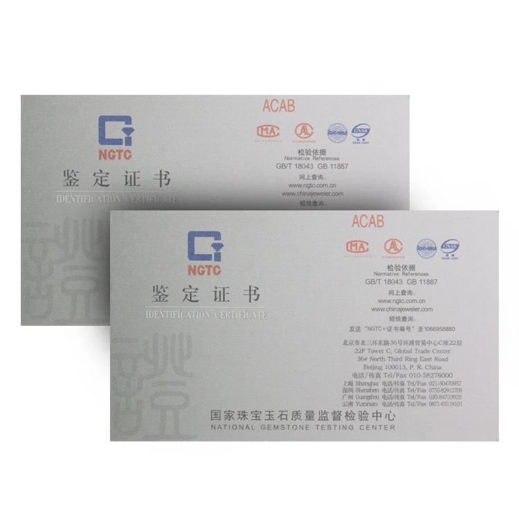Custom Printing Matte Finish Business Card Authenticity Card  Certificate of Authenticity