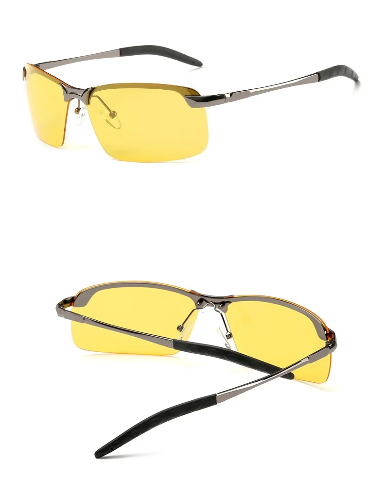 Stock High Quality Alloy Men Uv400 Polarized Night Vision Yellow Lens
