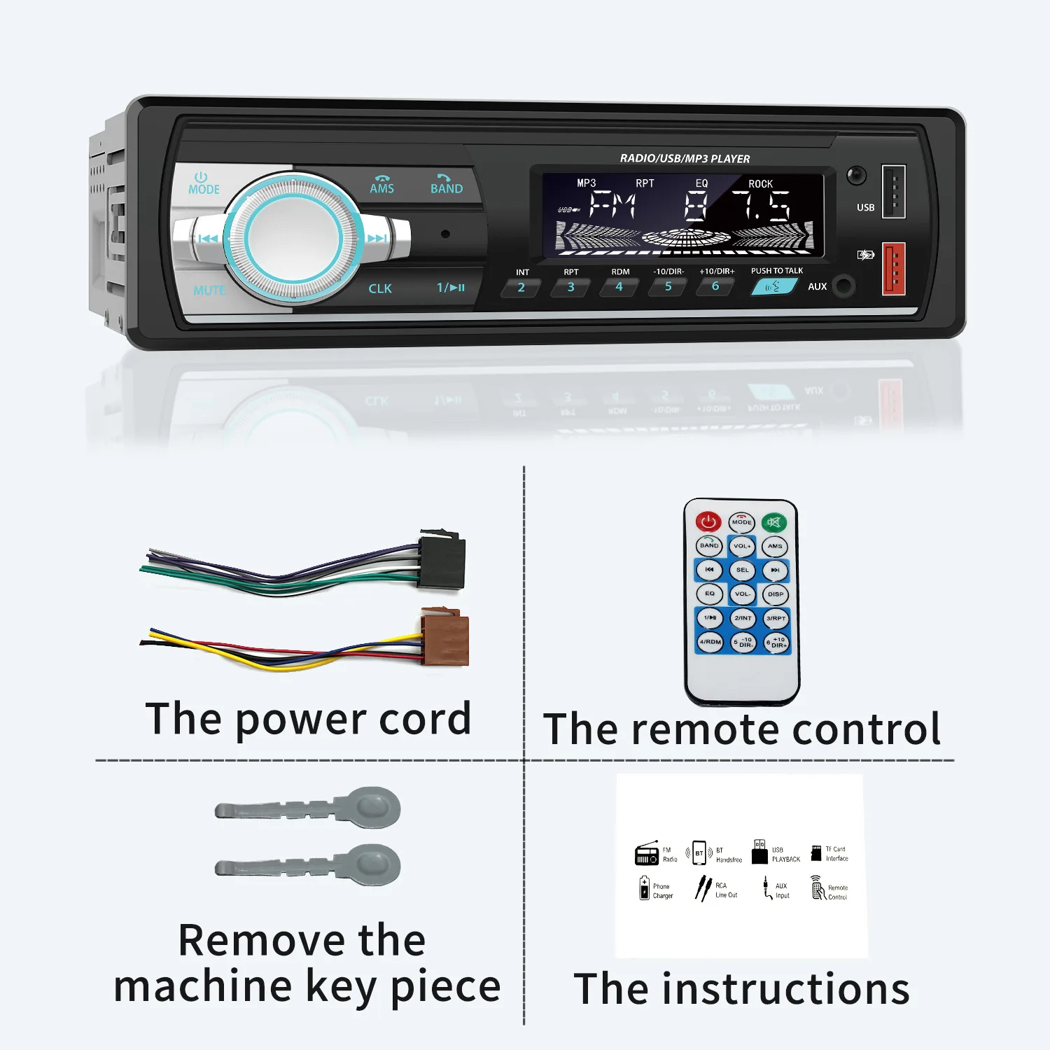 1 Din Amplifiers Sound System Car Audio Fm Radio Car Speaker Dvd Player