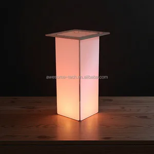 Modern Outdoor LED Tower Pillar Floor Lamp Rectangle Column Table for Patio Celebration Decorations Living Room Hotels Schools