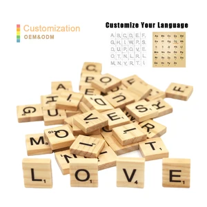 Wooden Scra-bble Tiles Letters for Crafts Making Alphabet Coasters and Scra-bble Crossword Game Letter Tiles for Classroom