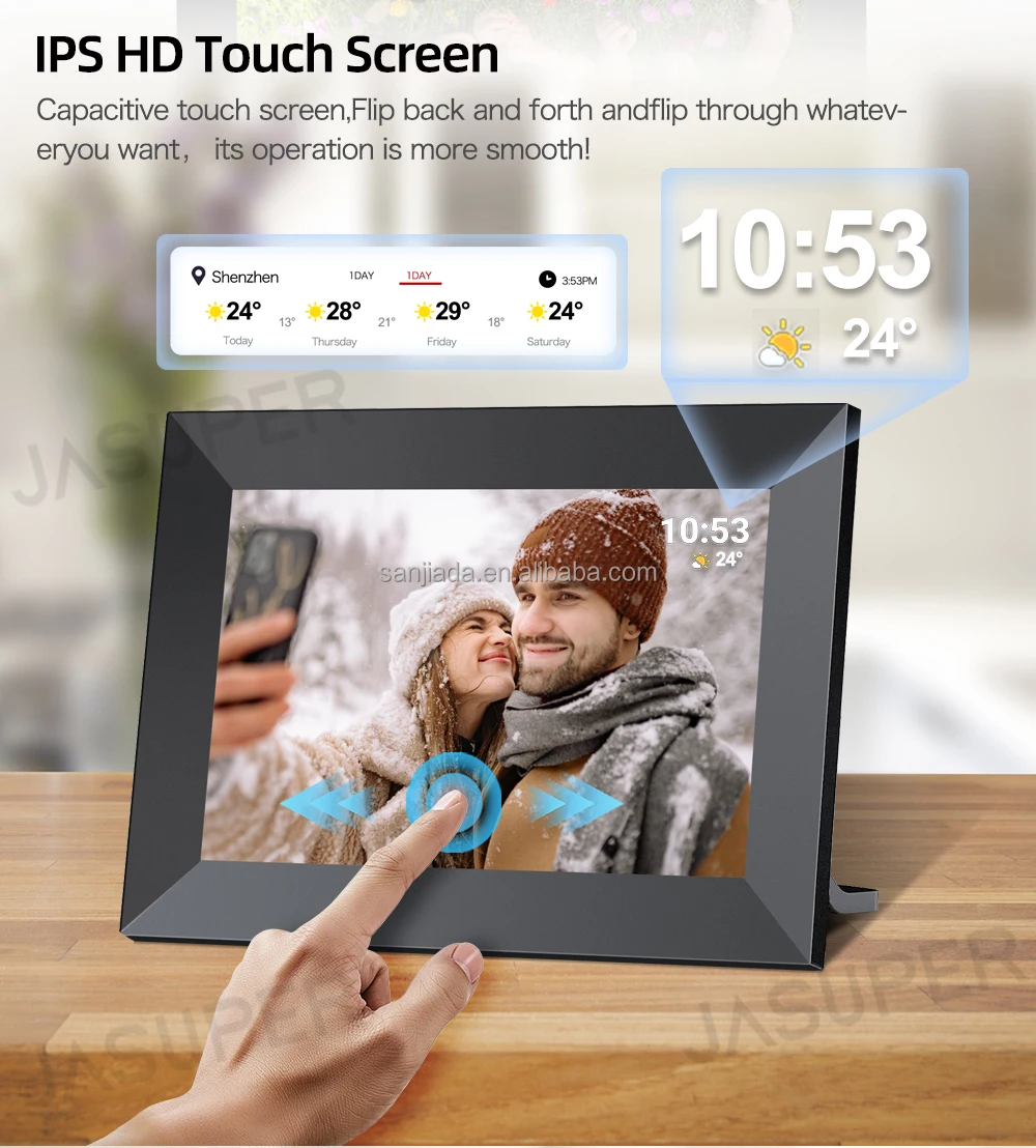 Frameo 10.1 Inch Wifi Digital Photo Frame 32gb Memory Autorotate