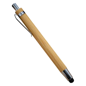 Hot Sale Custom Logo Eco-Friendly Bulk Promotional 1.0mm Writing Ballpoint Pen High Quality Wooden for Stylus Plastic Ballpoint