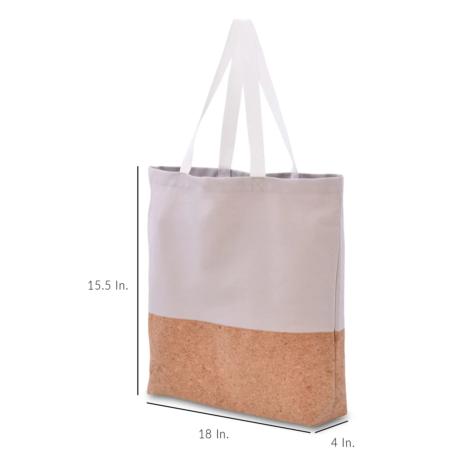 Promotional Cork Tote Bag Unique Gift Fashion Unisex Eco Friendly Cotton Canvas Wood Grain Cork Shopping Bag
