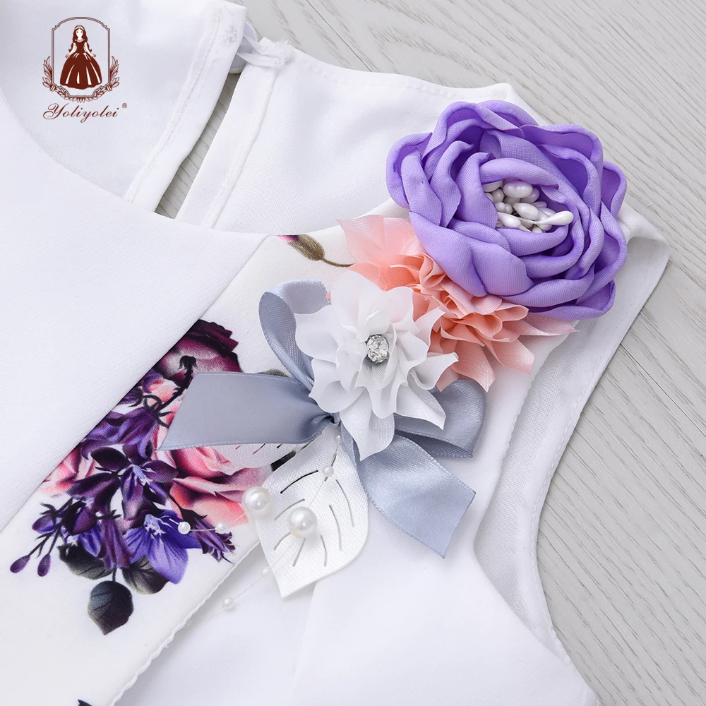 New Arrival Summer Fashion Sleeveless Pattern Blouse and Skirt Children Cloth Top& Skirt Girl Clothing Set With Solid Flower