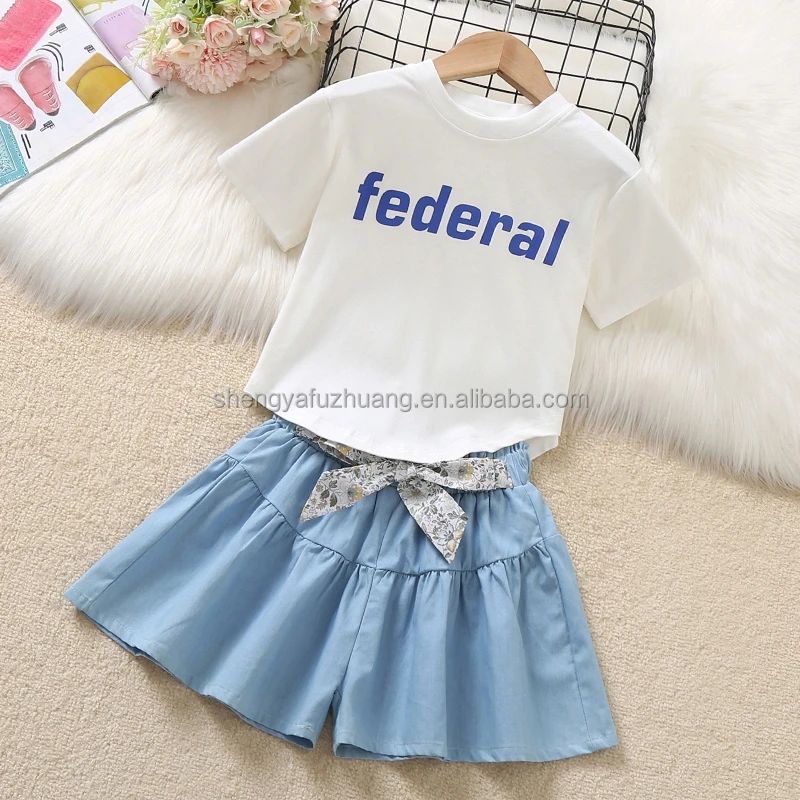 2022 children's wear women's T-shirt set high quality factory direct sales