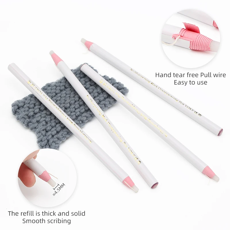 Stylo à Craie Pour Tailleur Et Couture - Marqueur De Tissu Avec Bouton Poussoir - Pour Coton, Cuir - Précision Et Facilité D'Utilisation - 8