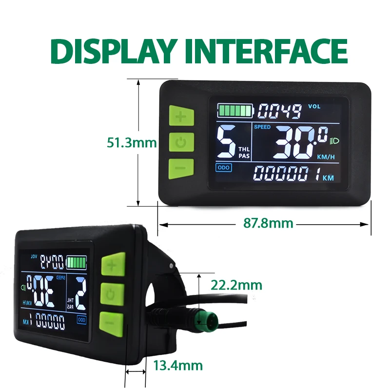 Display LED Per Bici Elettrica G20 F - Controller Con Indicatore Di Velocità, Batteria E Marcia - Impermeabile