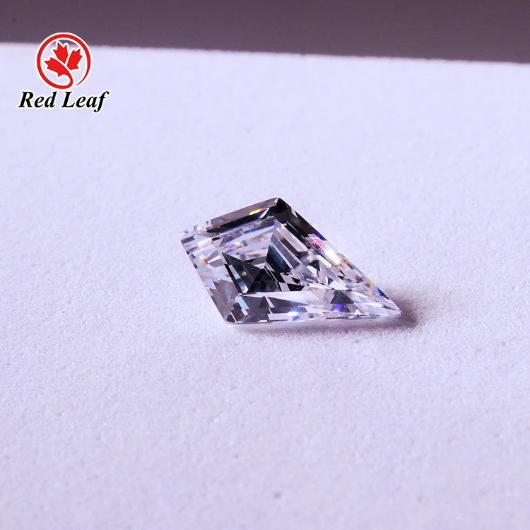 Redleaf Jewelry Customized High Quality White Color  Kite Shape CZ Cubic Wholesale Zirconia White Luxury 8A Cubic Zircon Stone