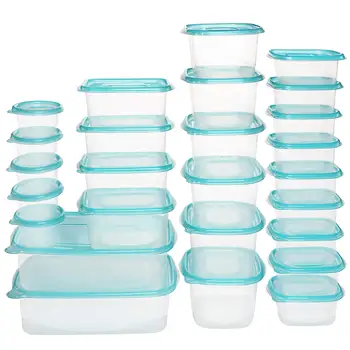 Wholesale 26 Pack in 5 Sizes Clear Reusable Plastic Food Containers with Lids Leak Proof BPA Free Food Storage Containers