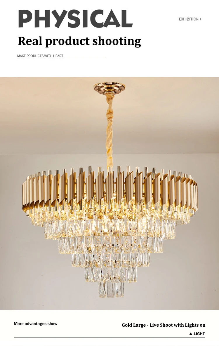 Project case easy to install modern fancy living room hotel lobby chandelier
