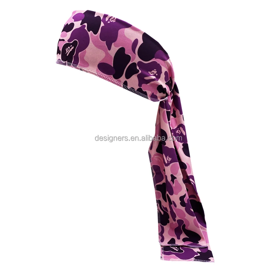 Wholesale Women Printed Designer Edge Control Men Head Tie Head Wrap Head  Scarf