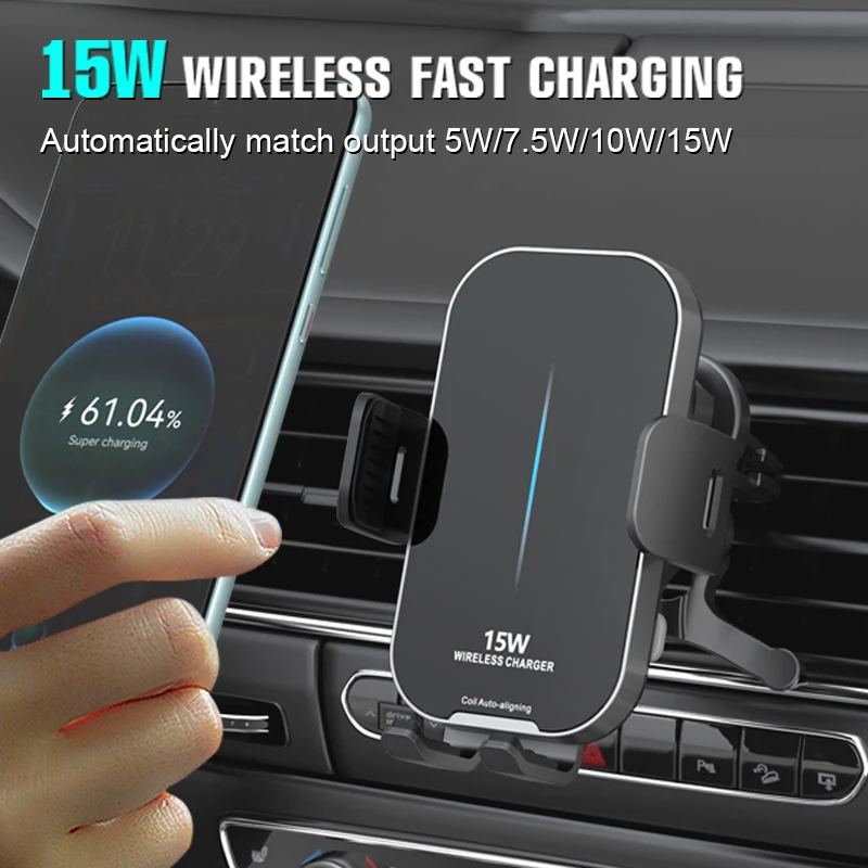 Top Selling Products in Alibaba Auto Alignment Wireless Charger Phone Cradle 15W Fast Wireless Car Charger Holder