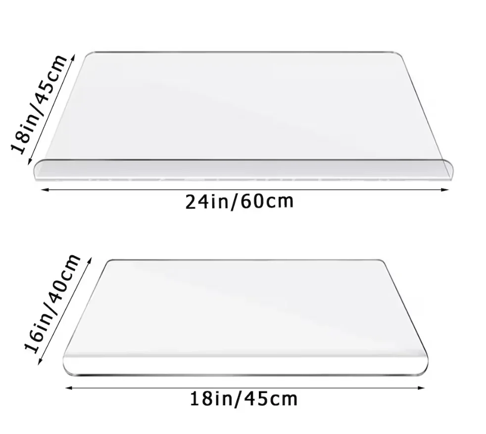 Black Lightweight Acrylic Cutting Board With Counter Lip For Kitchen