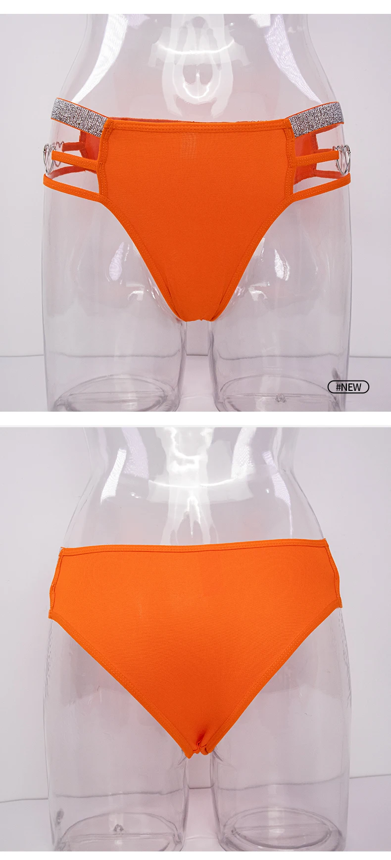 Oem Factory Customized Wholesale Cheap Woman Shiny Briefs Ladies Love Steel Ring Women 0636