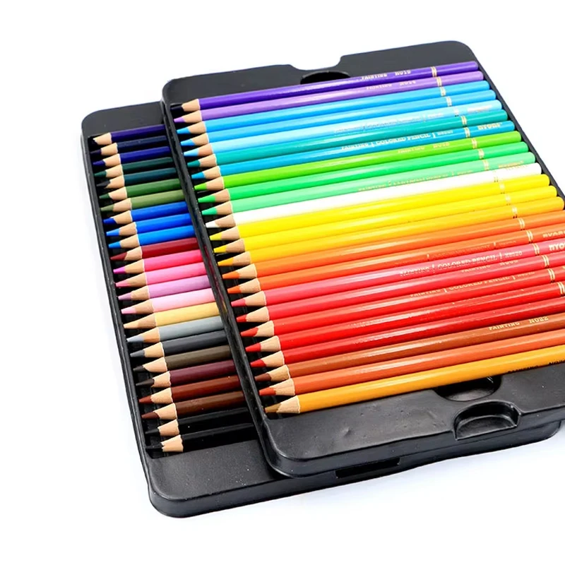 Top Quality 48 Assorted Colors Soft Cores Oil Based Lead Colored Pencil for Coloring
