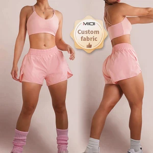 Custom Sample Quick Dry Fitness Sports Bra 2 Pieces Workout Clothing High Waisted Gym Shorts Yoga Sets