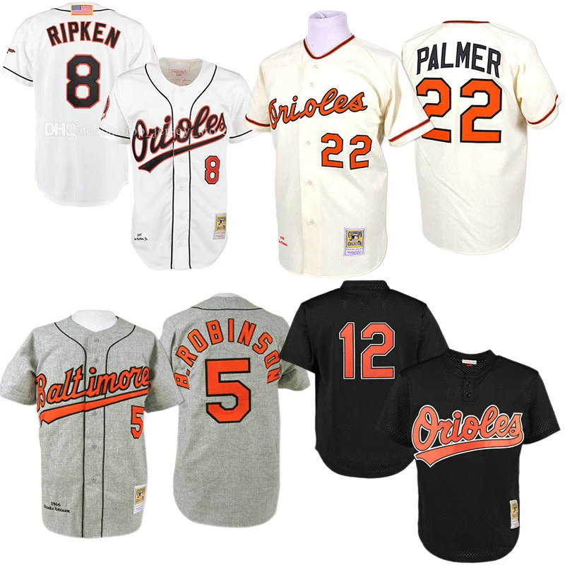 Men's 1970 Baltimore #8 Cal Ripken #5 Robinson 22 Jim Palmer 33 Eddie  Murray White Orioles Throwback Jersey - Buy Orioles Jersey,Cal Ripken