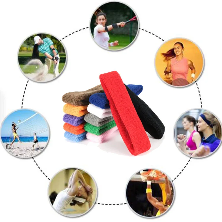 Custom Embroidery Men Athletic Sweat Band Logo Design Sports Basketball