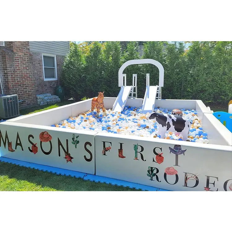 White Round Ball Pit Big Ball Pit With Slide Square Ball Pit With Slide