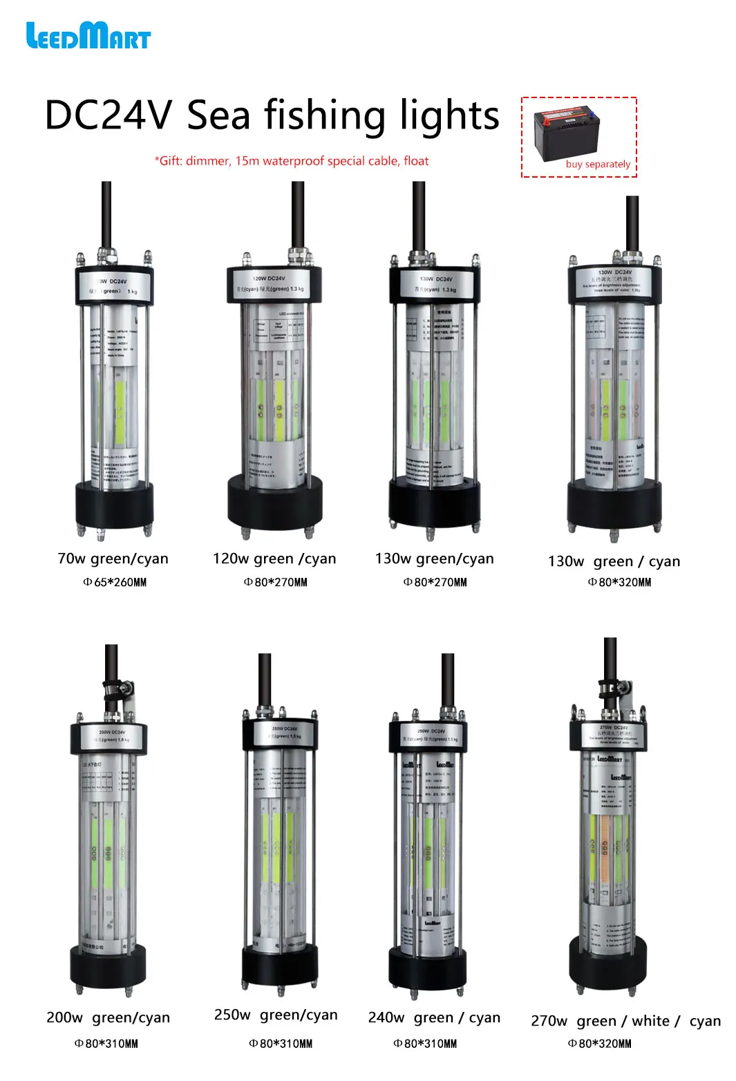 Factory Wholesale High Quality Led Underwater Lure Fishing Lights