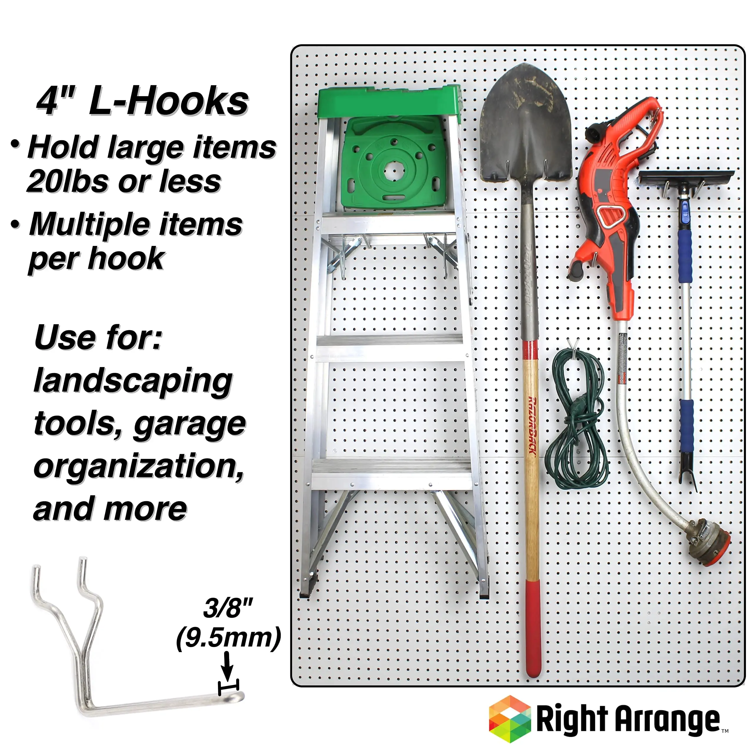 Doubleloop Pegboard Single Slatwall Hooks Metal Security Hanging