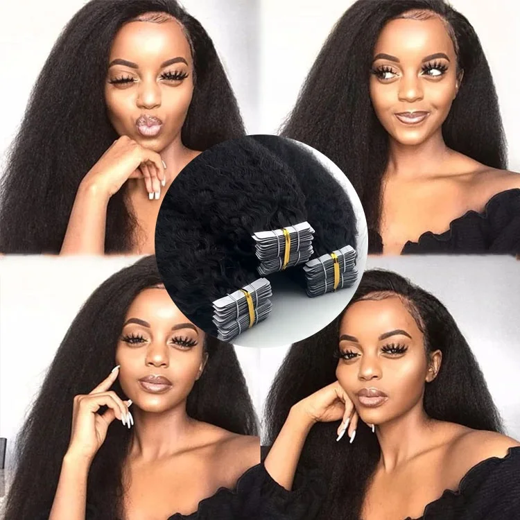 Double Drawn Tape Hair Extension 22 Inch High Quality Remy Virgin