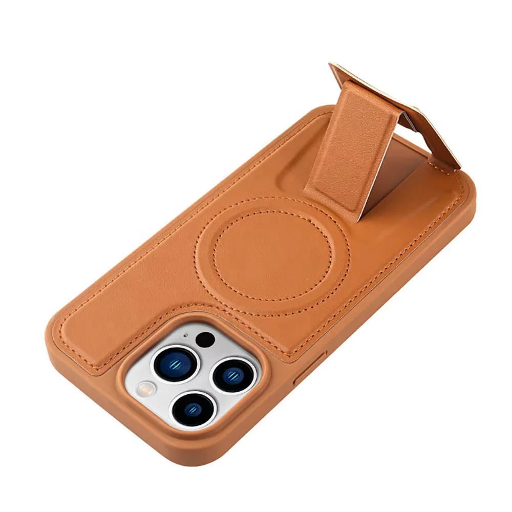 Pu Leather Mobile Phone Cases For Iphone 15 14 13 12 Xr Xs Max Pro Plus Simple Business Foldable Kickstand Cover Sjk004 Laudtec