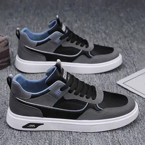 New Summer Men's Korean Style PU Sneakers Breathable White Sports Casual Shoes Trendy All-Match Fashionable Design