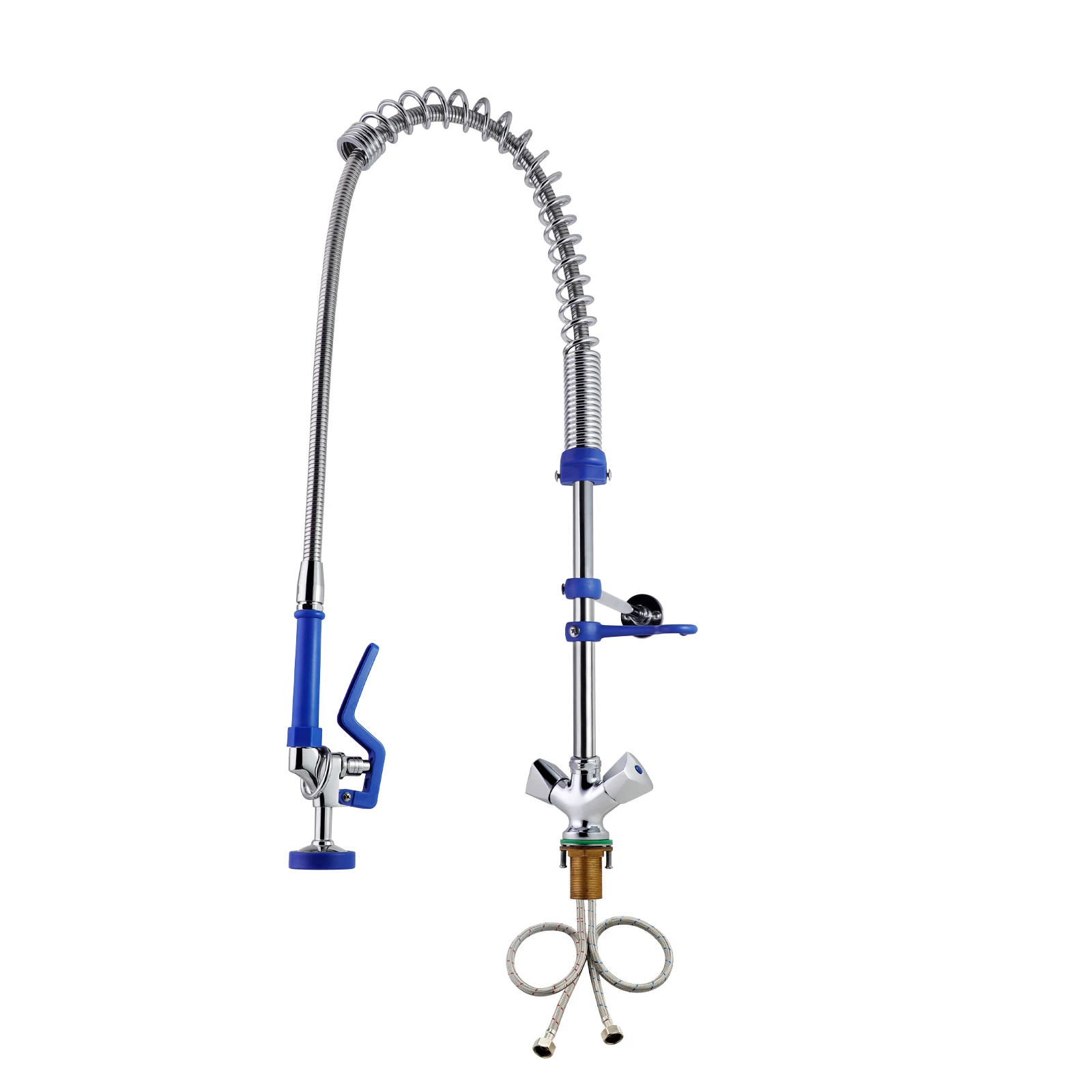 Commercial Kitchen Faucet EasyInstall Deck Mounted Adjustable Height Pre Rinse Unit Dual Handwheels Options Deck Mounted details