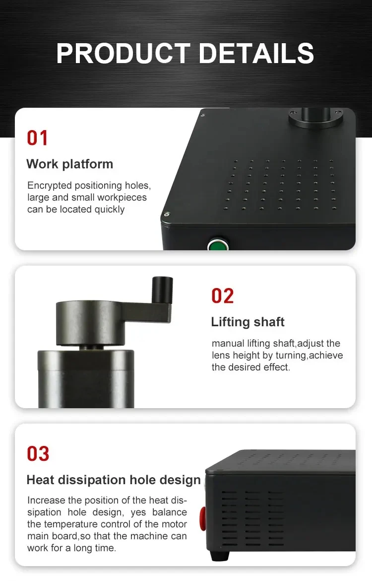 Table 20W 30W 50W Raycus Fiber Laser Marking Machine for Metal Plastic Pvc