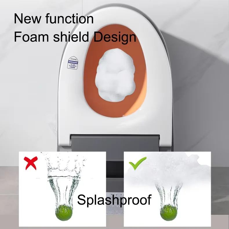 Matte Orange Gray Color Automatic Flush Wc One Piece Ceramic Bathroom Smart Intelligent Toilet