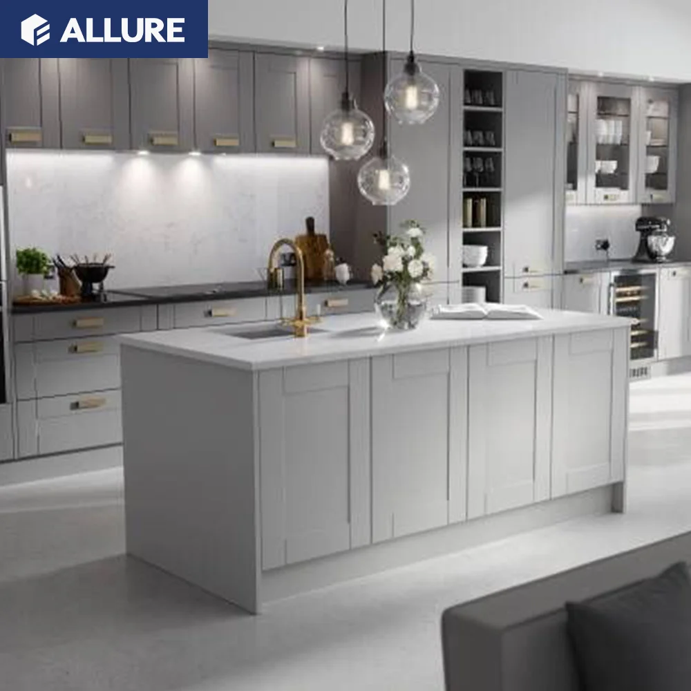 Allure China Melamine Plywood Wooden Models Bahrain Kit Russian Style Kitchen Cabinet Flooring Furniture