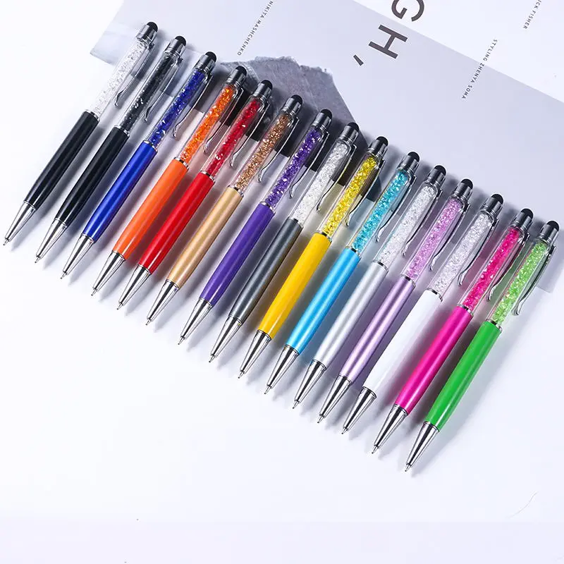 Shuli Penna Touch Novelty Crystal Metal Ballpoint Pen Colorful Crystal