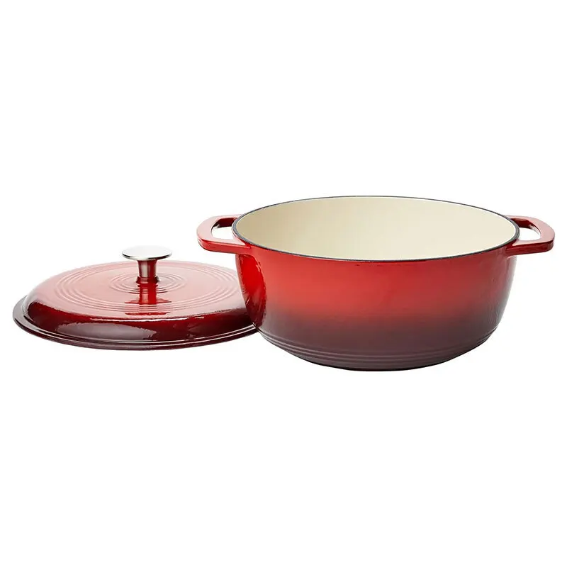Wholesale Round Shape Customized Color Kitchen Cookware Pots Casserole Dutch Oven Enameled