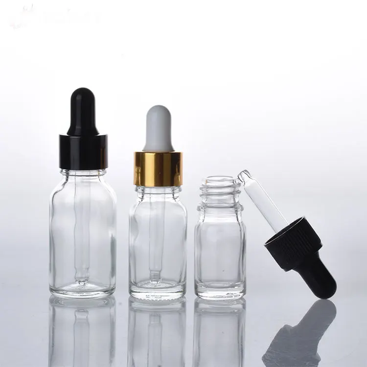 5ml 10ml 15ml 30ml 50ml 100ml Clair Vitre Vide Essentielle Flacon Verre Compte Goutte Bouteille