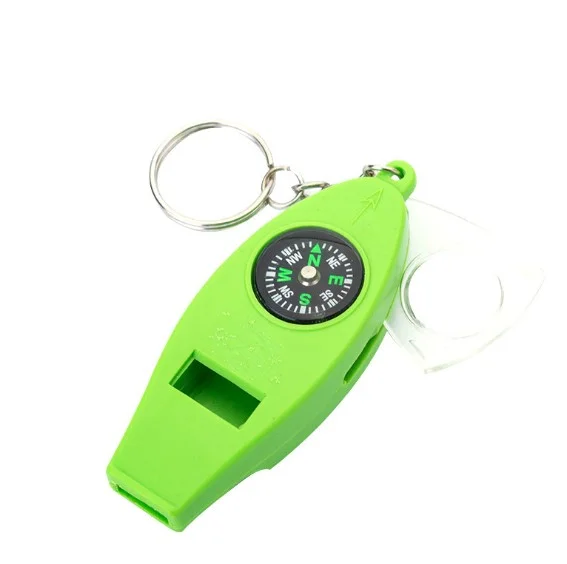 4 in 1 Multifunctional Whistle Key Chain Compass Whistle with Thermometer