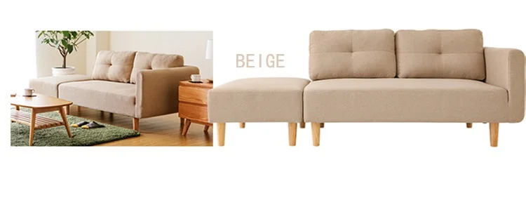 Fashional Wide Living Room Three Seats Four Seats Sofa Bed With wooden