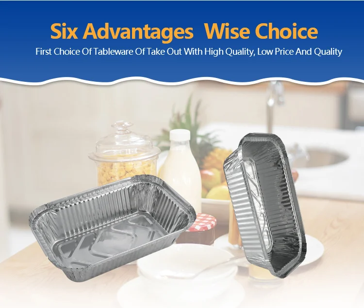 OEM Rectangular Foil Trays Disposable Aluminum Container For Restaurant
