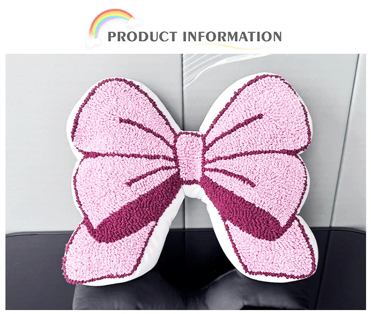 Exquisite Bow Design Skin-friendly pink Decorative Pillows Cushions factory