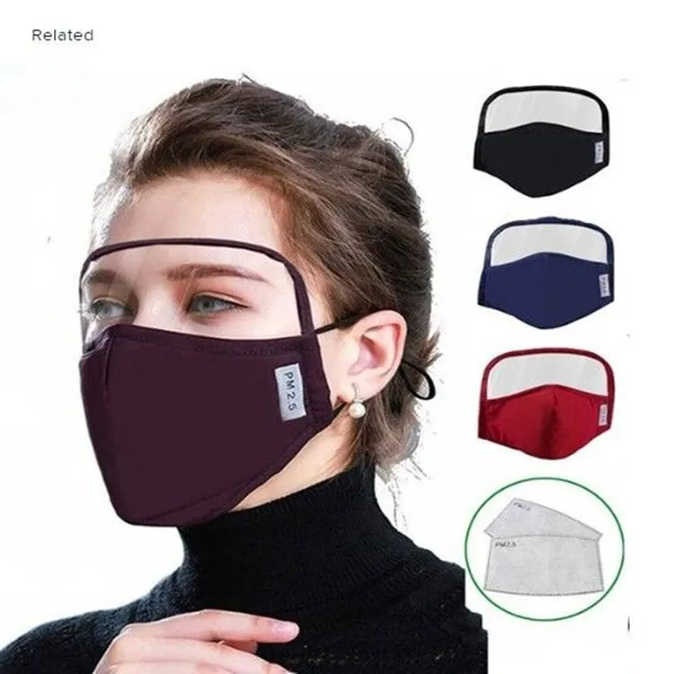 Adults Kids Reusable Washable Face Protective Cover with Filters Eye Shield Cloth Mouth Covering Aayomet Fast Delivery 