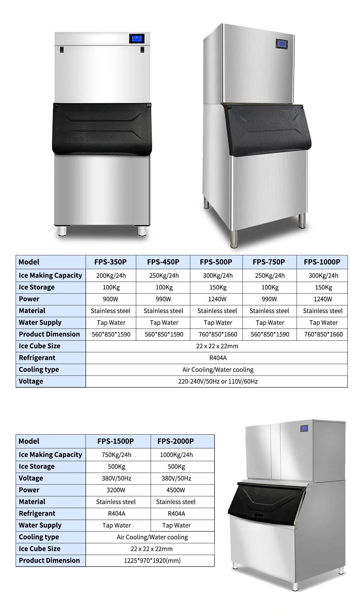 Ice Machine, 1000kg, Stainless, Steel - detail 10