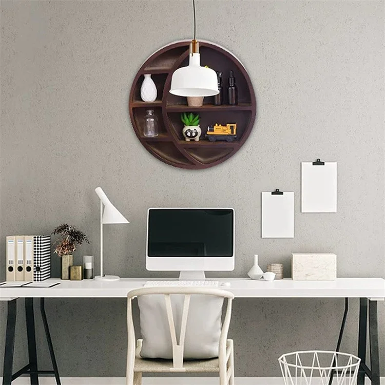 Фабрика на заказ старинный дом полумесяц полки и лунной фазой, твердые деревянные полки настенные деревянные украшения полки