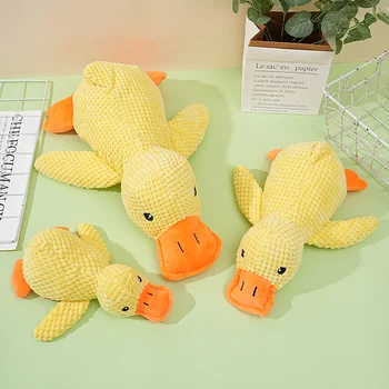 Lynpet Hot Sell Durable Dog Stuffed Plush Chew Toys Puppy Teething Squeaky Pet Toys Soft Octopus Duck Dog Toy