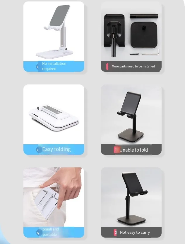 Kootion ST02 Foldable Aluminum Tablet & Phone Stand - Portable & Adjustable